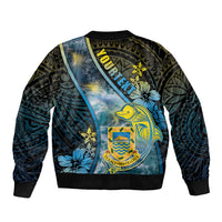 Personalised Tuvalu Bomber Jacket Dolphin On The Waves