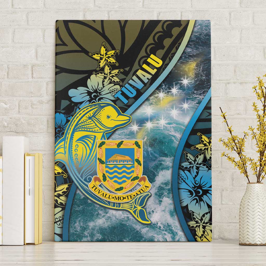Tuvalu Canvas Wall Art Dolphin On The Waves