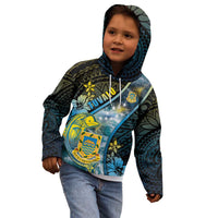 Personalised Tuvalu Kid Hoodie Dolphin On The Waves