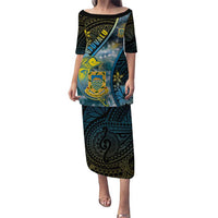 Personalised Tuvalu Puletasi Dolphin On The Waves