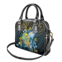 Tuvalu Shoulder Handbag Dolphin On The Waves