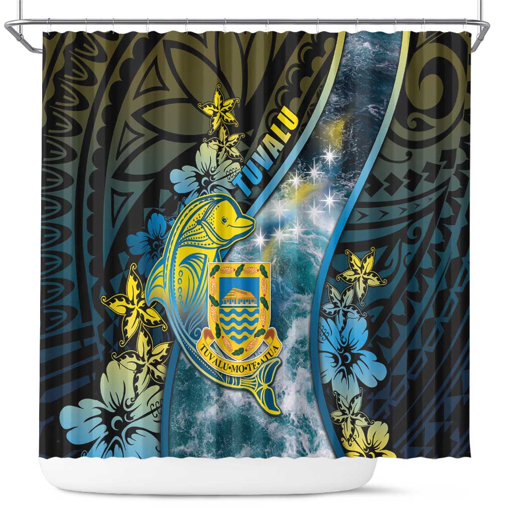 Tuvalu Shower Curtain Dolphin On The Waves