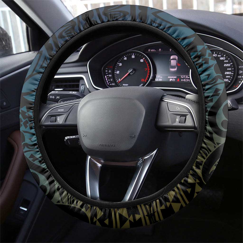 Tuvalu Steering Wheel Cover Dolphin On The Waves