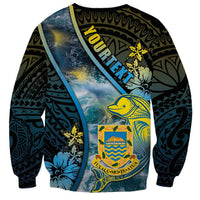 Personalised Tuvalu Sweatshirt Dolphin On The Waves