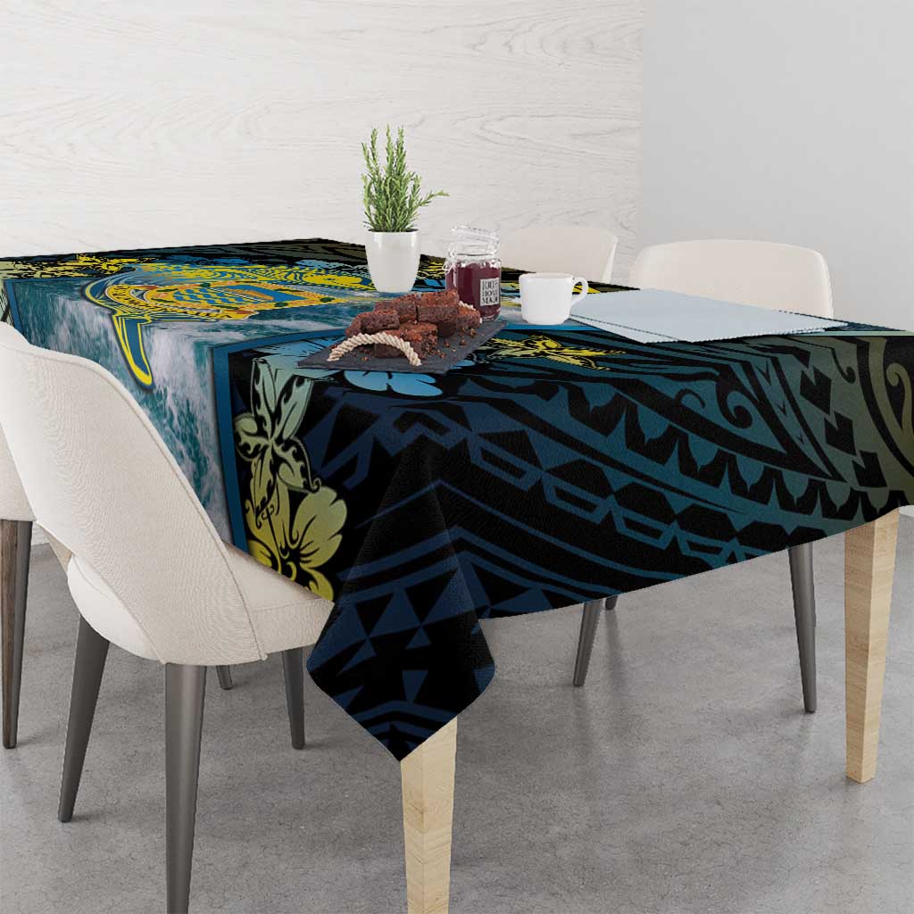 Tuvalu Tablecloth Dolphin On The Waves