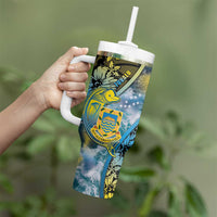 Personalised Tuvalu Tumbler With Handle Dolphin On The Waves