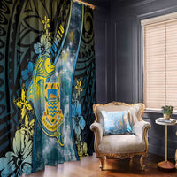 Tuvalu Window Curtain Dolphin On The Waves