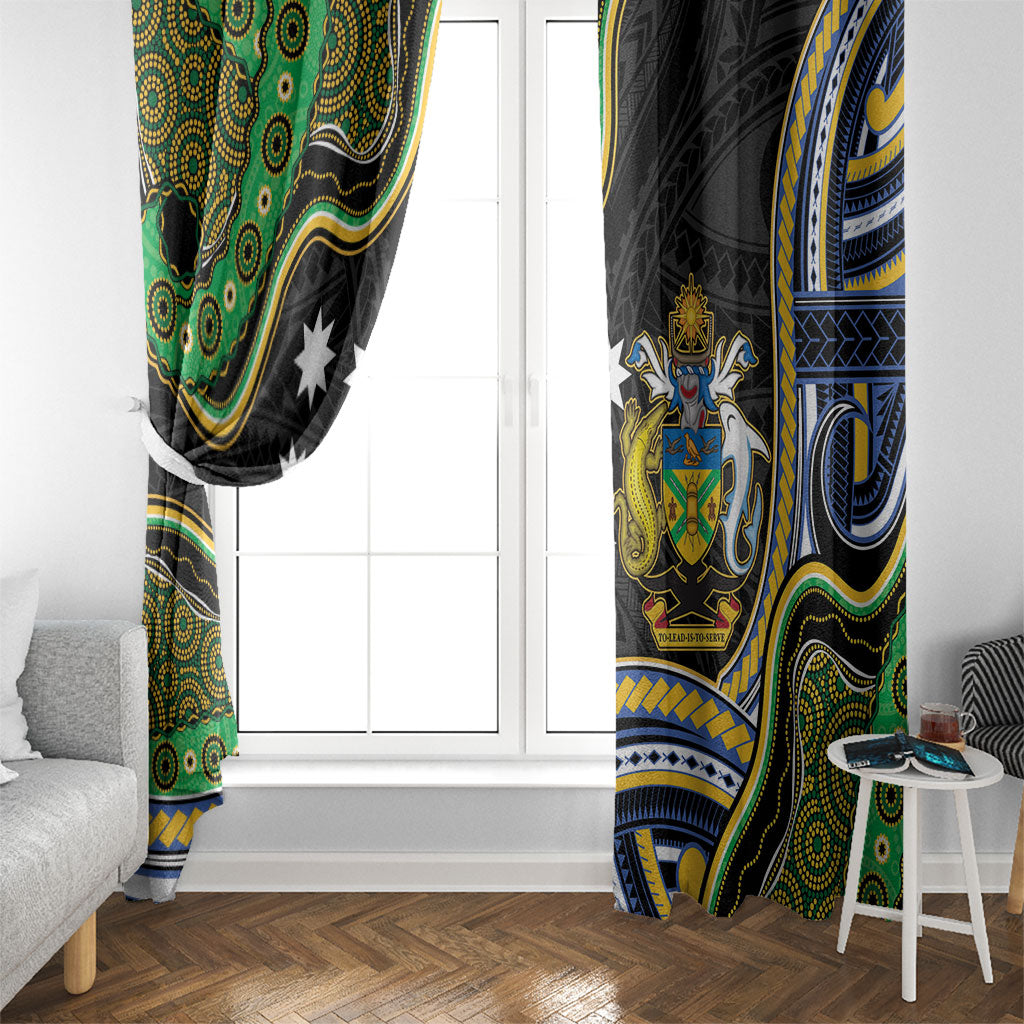 South Sea Islanders And Solomon Islands Window Curtain Solomons Coat Of Arms And Southern Cross DT05 - Polynesian Pride