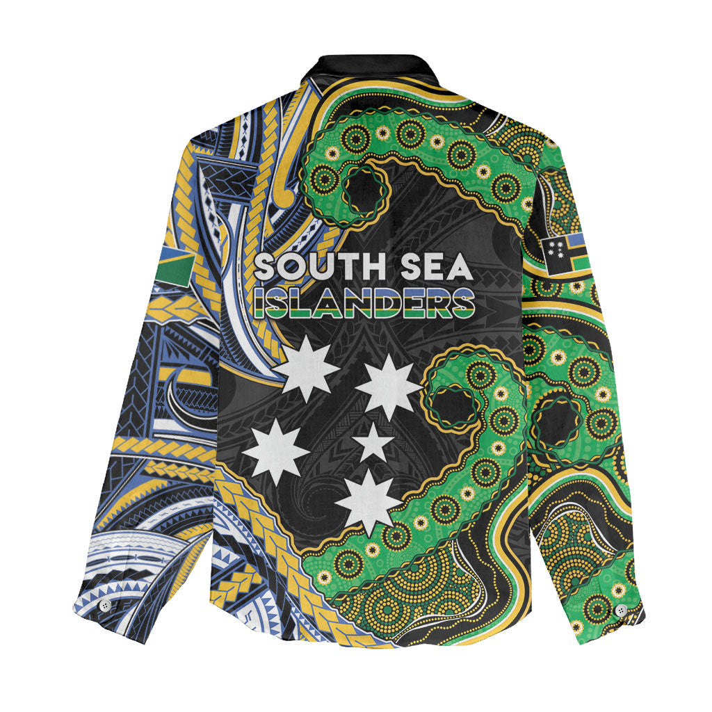 South Sea Islanders And Solomon Islands Women Casual Shirt Solomons Coat Of Arms And Southern Cross DT05 - Polynesian Pride