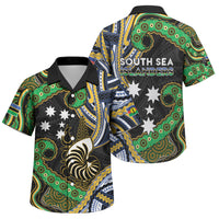 South Sea Islanders And New Caledonia Family Matching Puletasi and Hawaiian Shirt Nautilus Shell Southern Cross Tribal Pattern DT05 Son's Shirt Black - Polynesian Pride