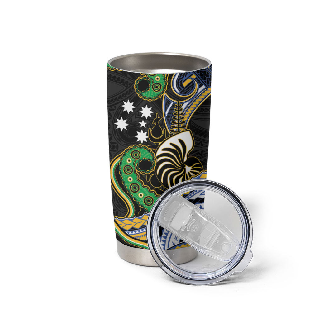 South Sea Islanders And New Caledonia Tumbler Cup Nautilus Shell Southern Cross Tribal Pattern DT05 - Polynesian Pride
