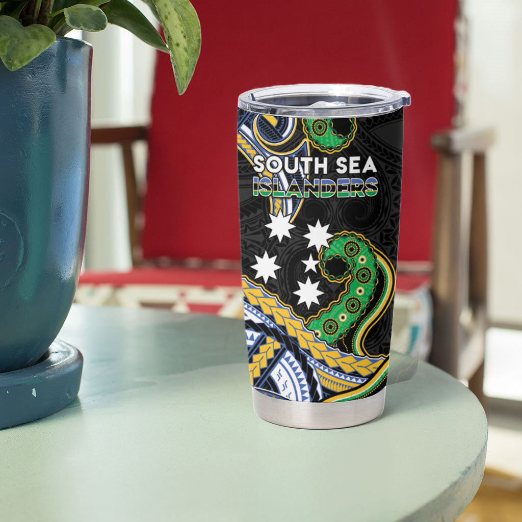 South Sea Islanders And New Caledonia Tumbler Cup Nautilus Shell Southern Cross Tribal Pattern DT05 - Polynesian Pride