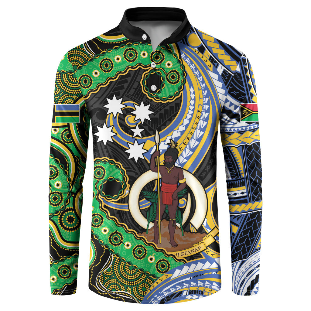 South Sea Islanders And Vanuatu Button Sweatshirt Boar Tusk Warrior Southern Tribal Pattern DT05 Black - Polynesian Pride