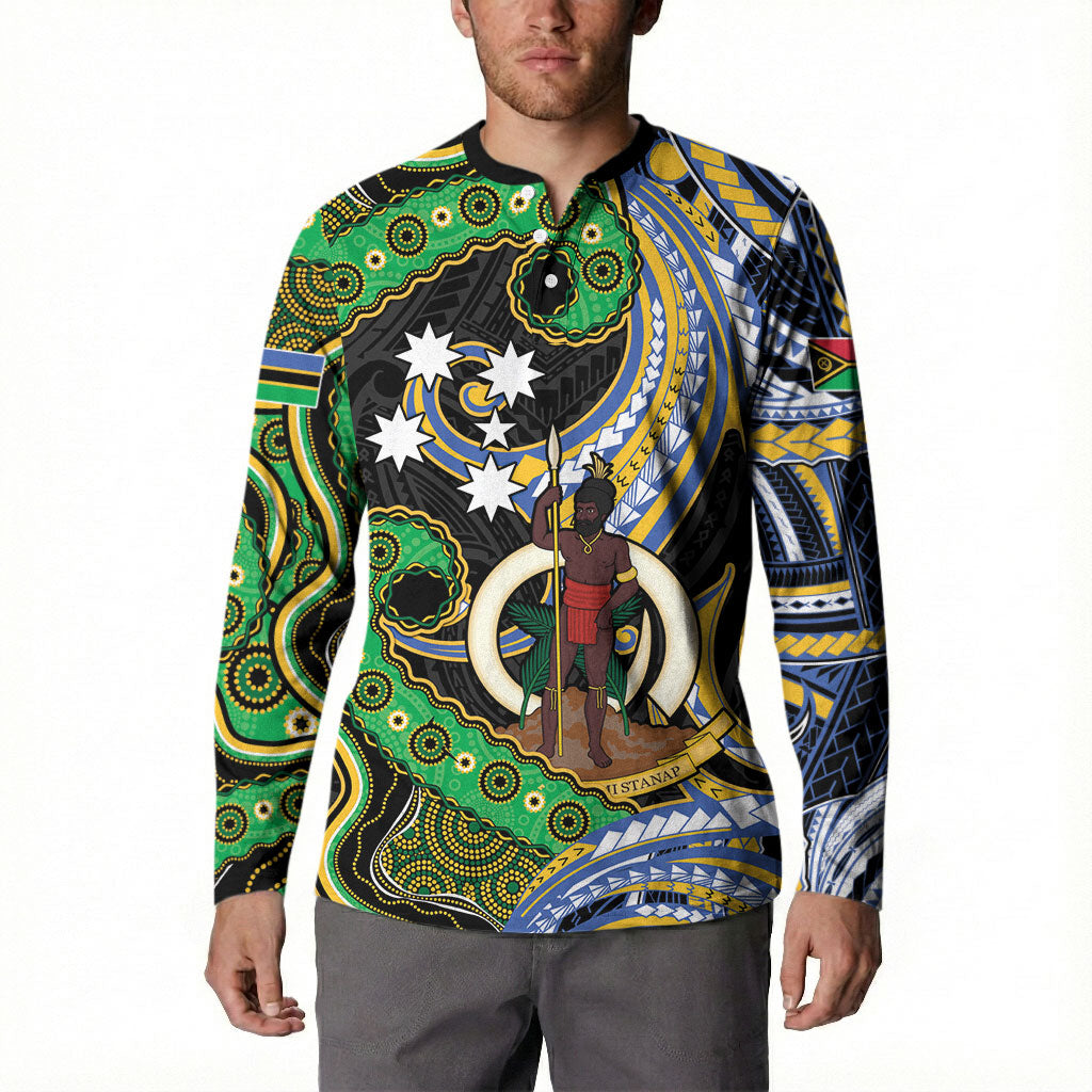 South Sea Islanders And Vanuatu Button Sweatshirt Boar Tusk Warrior Southern Tribal Pattern DT05 - Polynesian Pride