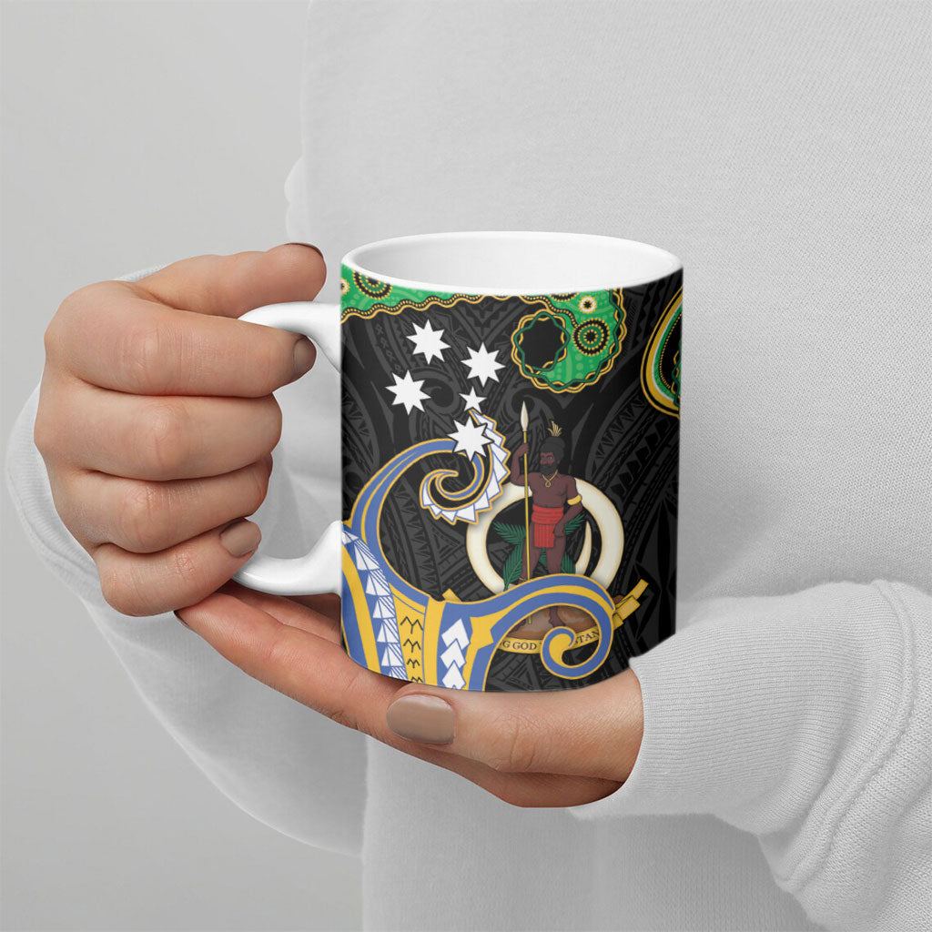 South Sea Islanders And Vanuatu Ceramic Mug Boar Tusk Warrior Southern Tribal Pattern DT05 - Polynesian Pride