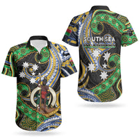 South Sea Islanders And Vanuatu Couples Matching Puletasi and Hawaiian Shirt Boar Tusk Warrior Southern Tribal Pattern DT05 - Polynesian Pride