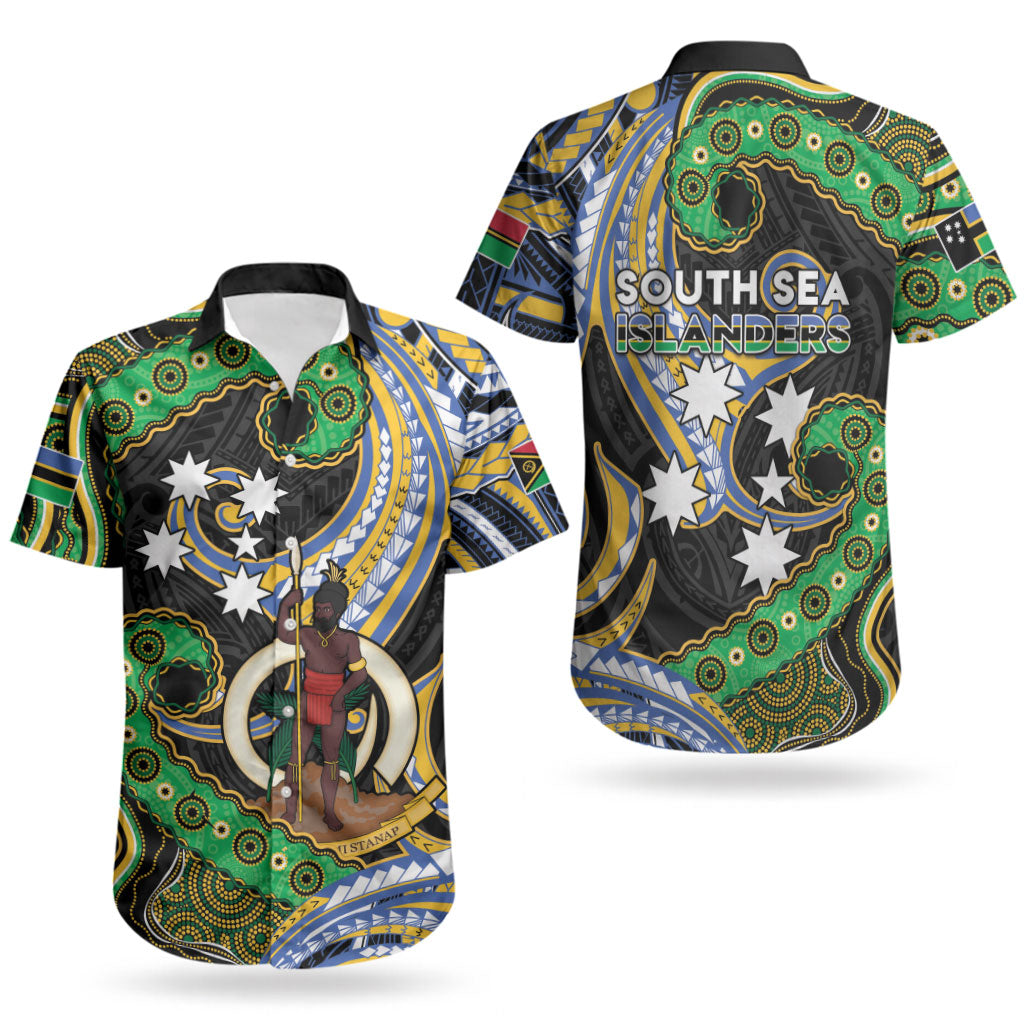 South Sea Islanders And Vanuatu Couples Matching Tank Maxi Dress and Hawaiian Shirt Boar Tusk Warrior Southern Tribal Pattern DT05 - Polynesian Pride