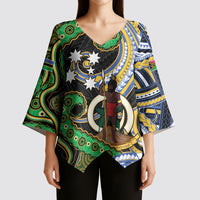 South Sea Islanders And Vanuatu Kimono Sleeve Blouse Boar Tusk Warrior Southern Tribal Pattern DT05 - Polynesian Pride
