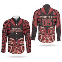 Custom Aotearoa Ngai Te Rangi Couples Matching Long Sleeve Bodycon Dress and Long Sleeve Button Shirt New Zealand Traditional Maori Pattern DT05 - Polynesian Pride