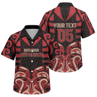 Custom Aotearoa Ngai Te Rangi Family Matching Long Sleeve Bodycon Dress and Hawaiian Shirt New Zealand Traditional Maori Pattern DT05 Son's Shirt Red - Polynesian Pride