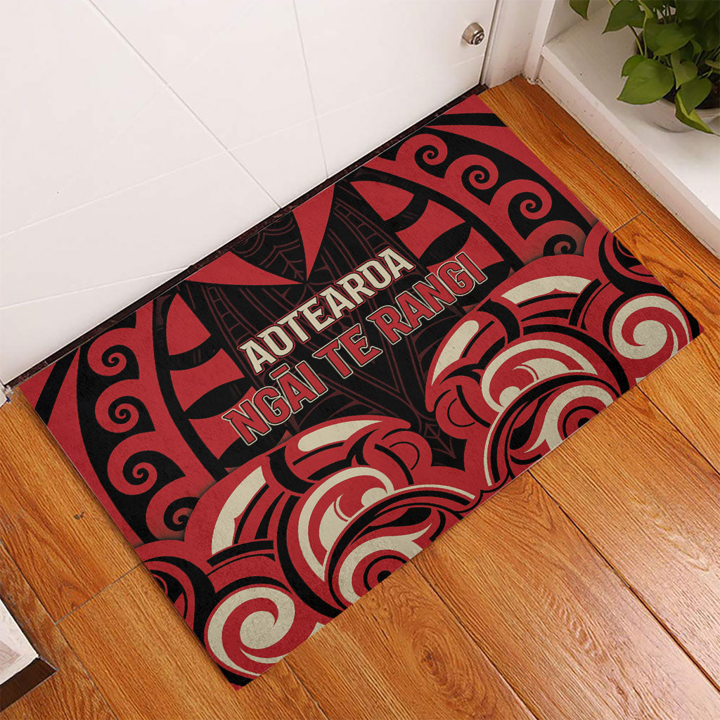 Aotearoa Ngai Te Rangi Rubber Doormat New Zealand Traditional Maori Pattern DT05 - Polynesian Pride