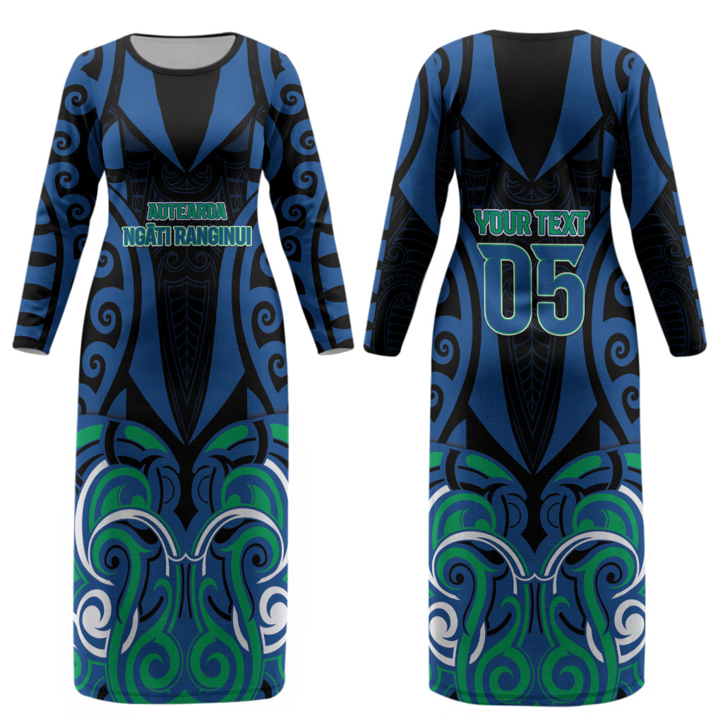 Custom Aotearoa Ngati Ranginui Couples Matching Long Sleeve Bodycon Dress and Long Sleeve Button Shirt New Zealand Traditional Maori Pattern DT05 - Polynesian Pride