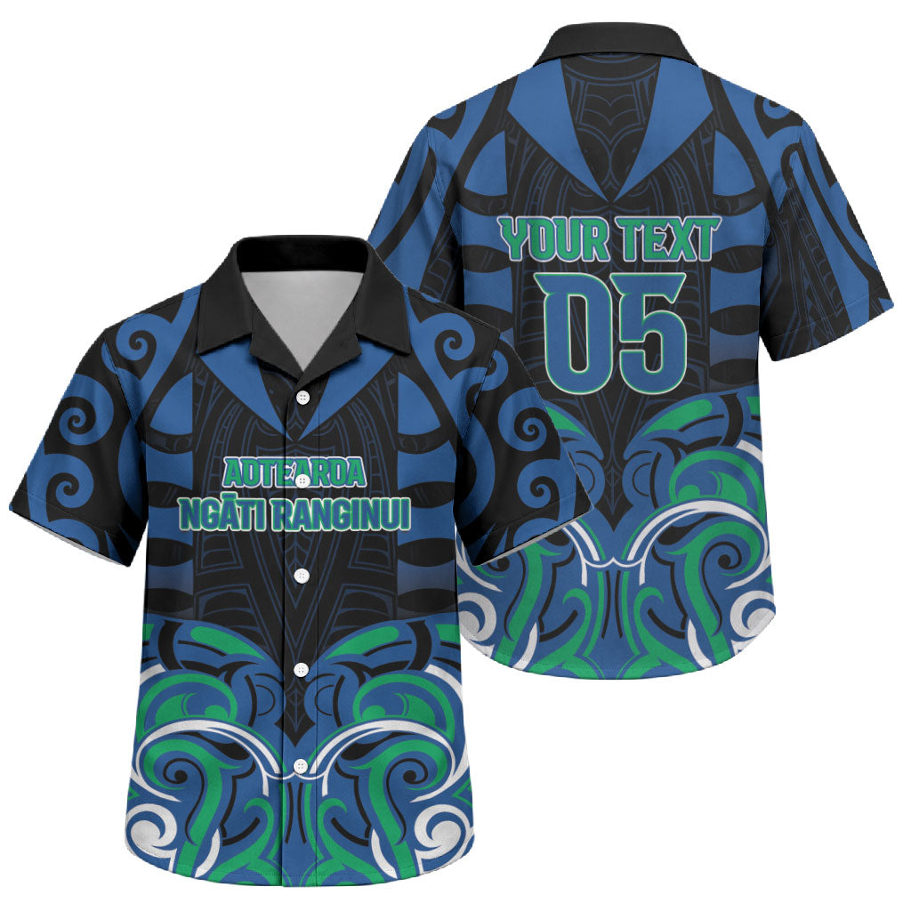 Custom Aotearoa Ngati Ranginui Family Matching Mermaid Dress and Hawaiian Shirt New Zealand Traditional Maori Pattern DT05 Son's Shirt Navy - Polynesian Pride