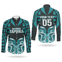Custom Aotearoa Tapuika Couples Matching Tank Maxi Dress and Long Sleeve Button Shirt New Zealand Traditional Maori Pattern DT05 - Polynesian Pride