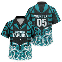 Custom Aotearoa Tapuika Family Matching Summer Maxi Dress and Hawaiian Shirt New Zealand Traditional Maori Pattern DT05 Son's Shirt Teal - Polynesian Pride