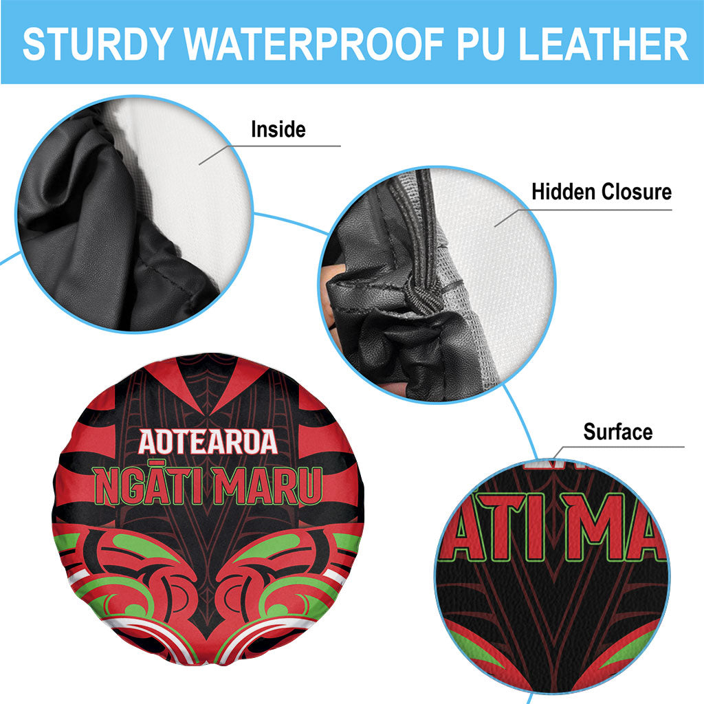 Aotearoa Ngati Maru Spare Tire Cover New Zealand Traditional Maori Pattern DT05 - Polynesian Pride