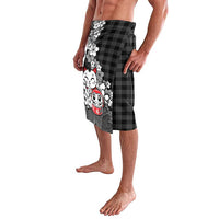 Black Palaka Hawaiian And Japanese Lavalava Maneki Neko And Sakura Bloom