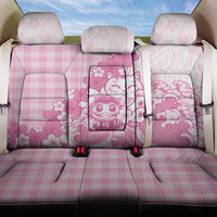 Pink Palaka Hawaiian And Japanese Back Car Seat Cover Maneki Neko And Sakura Bloom