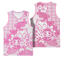 Pink Palaka Hawaiian And Japanese Basketball Jersey Maneki Neko And Sakura Bloom