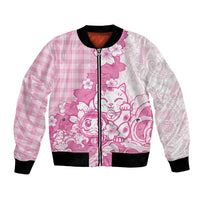 Pink Palaka Hawaiian And Japanese Bomber Jacket Maneki Neko And Sakura Bloom