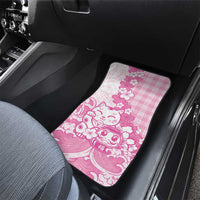 Pink Palaka Hawaiian And Japanese Car Mats Maneki Neko And Sakura Bloom