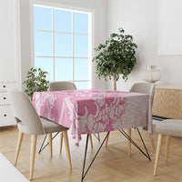 Pink Palaka Hawaiian And Japanese Tablecloth Maneki Neko And Sakura Bloom