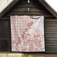 Beige Palaka Hawaiian And Japanese Quilt Maneki Neko And Sakura Bloom