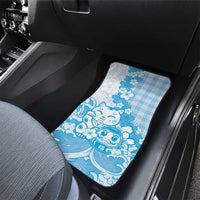 Blue Palaka Hawaiian And Japanese Car Mats Maneki Neko And Sakura Bloom
