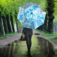 Blue Palaka Hawaiian And Japanese Umbrella Maneki Neko And Sakura Bloom