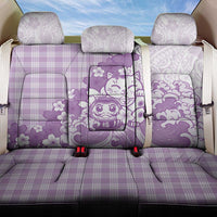Purple Palaka Hawaiian And Japanese Back Car Seat Cover Maneki Neko And Sakura Bloom
