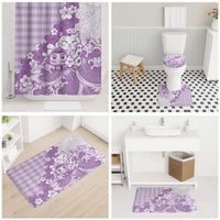 Purple Palaka Hawaiian And Japanese Bathroom Set Maneki Neko And Sakura Bloom