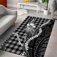 Black Hawaii Palaka Cowboy Turtle Area Rug Hawaiian Paniolo Puakenikeni Maile Lei