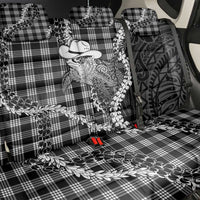 Black Hawaii Palaka Cowboy Turtle Back Car Seat Cover Hawaiian Paniolo Puakenikeni Maile Lei