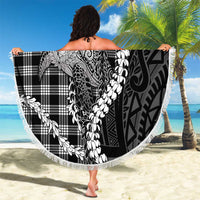 Black Hawaii Palaka Cowboy Turtle Beach Blanket Hawaiian Paniolo Puakenikeni Maile Lei