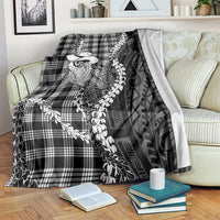 Black Hawaii Palaka Cowboy Turtle Blanket Hawaiian Paniolo Puakenikeni Maile Lei