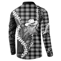 Black Hawaii Palaka Cowboy Turtle Button Sweatshirt Hawaiian Paniolo Puakenikeni Maile Lei