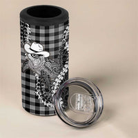 Black Hawaii Palaka Cowboy Turtle 4 in 1 Can Cooler Tumbler Hawaiian Paniolo Puakenikeni Maile Lei DT05 - Polynesian Pride