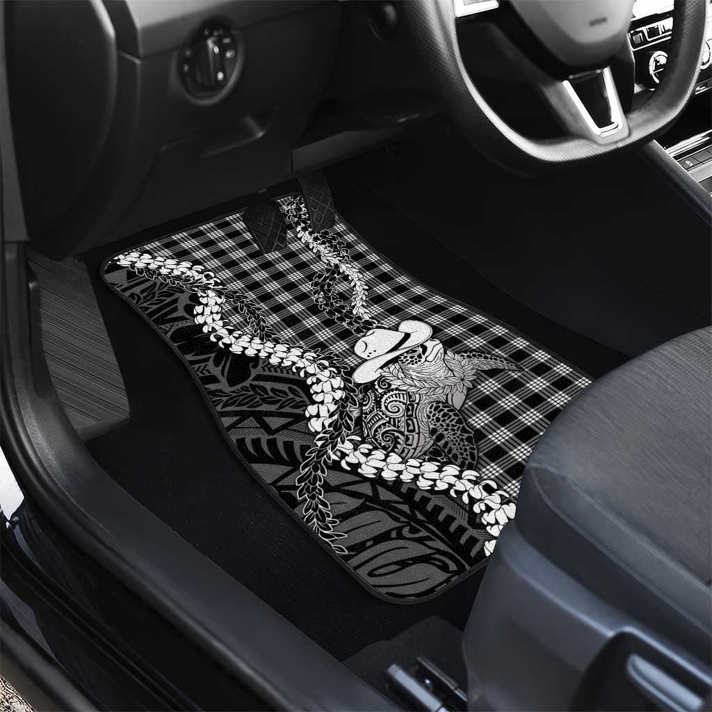 Black Hawaii Palaka Cowboy Turtle Car Mats Hawaiian Paniolo Puakenikeni Maile Lei