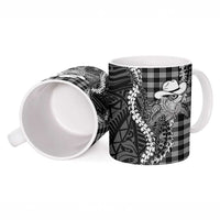 Black Hawaii Palaka Cowboy Turtle Ceramic Mug Hawaiian Paniolo Puakenikeni Maile Lei