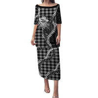 Black Hawaii Palaka Cowboy Turtle Family Matching Puletasi and Hawaiian Shirt Hawaiian Paniolo Puakenikeni Maile Lei DT05 Mom's Dress Black - Polynesian Pride